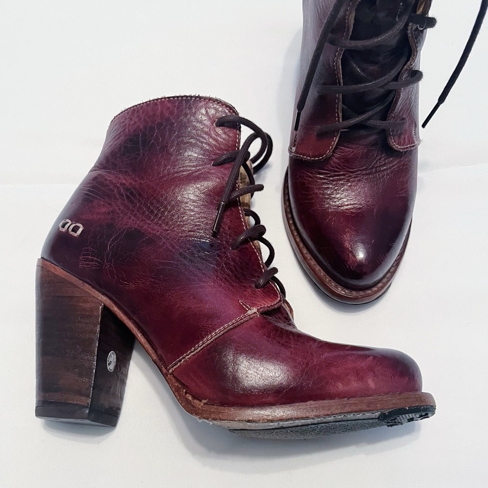 Bed Stu Heeled Lace-Up Ankle Boots, Size 7.5